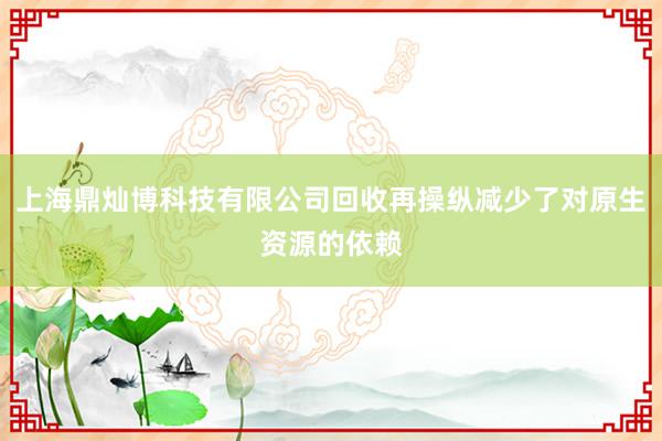 上海鼎灿博科技有限公司回收再操纵减少了对原生资源的依赖