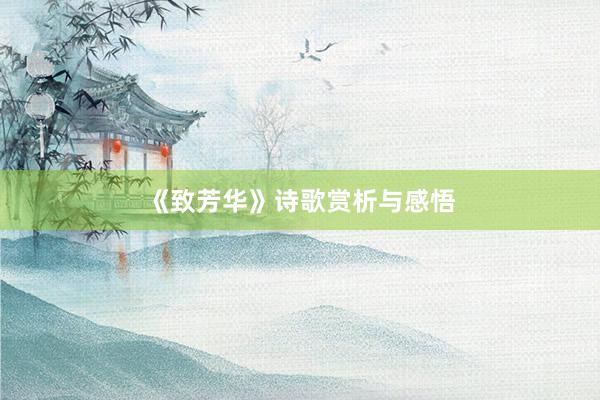 《致芳华》诗歌赏析与感悟
